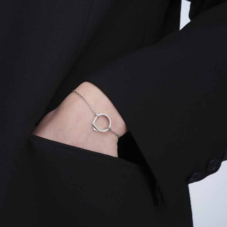 Bracelet Repossi chaîne Antifer en or blanc pavé de diamants - BAF2APWG00000