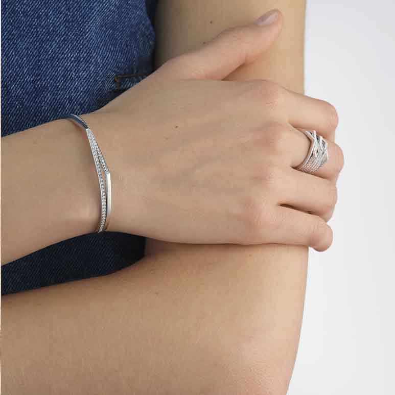 Bracelet Repossi Antifer en or blanc pavé de diamants - BAF2BDWG00000