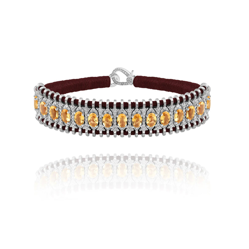 Bracelet Van De Abeele Santos Choco - Citrine
