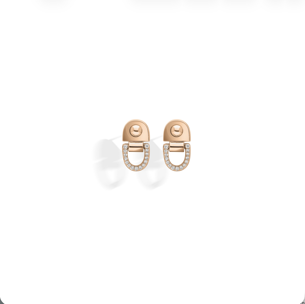 Boucles d'oreilles Statement Rivet diamants et or rose - FSJ748