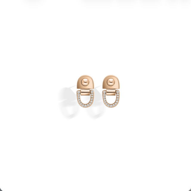 Boucles d'oreilles Statement Rivet diamants et or rose - FSJ748