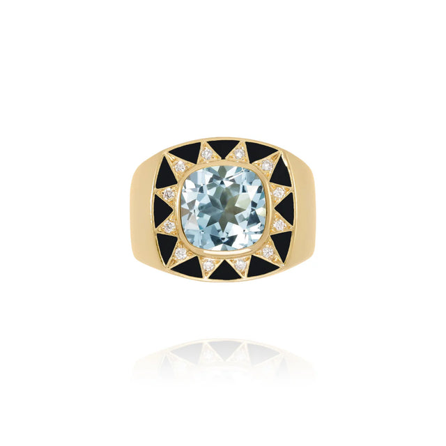 Bague Van Den Abeele Stella noir - Topaze