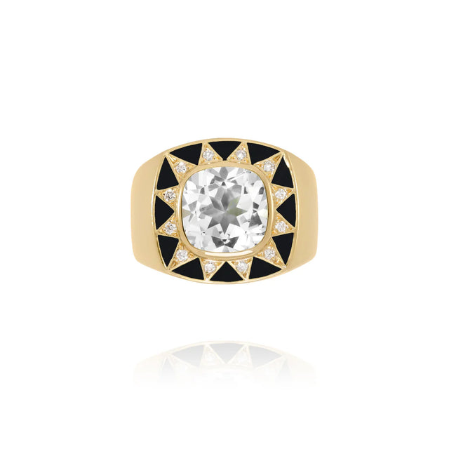 Bague Van Den Abeele Stella noir - Cristal