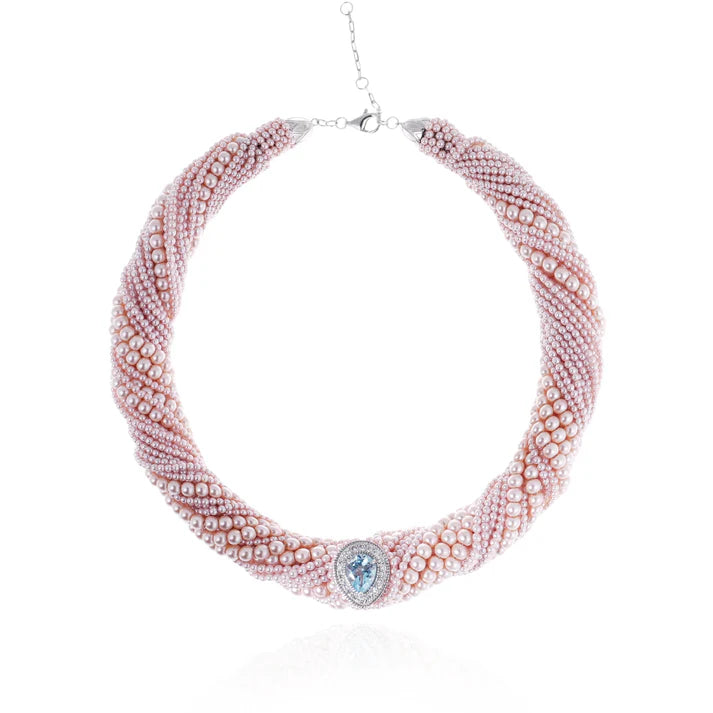 Collier Van Den Abeele Tornado Petite Perle - Topaze blue swiss