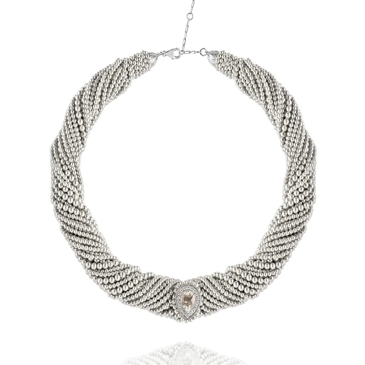Collier Van Den Abeele Tornado Petite Perle - Cristal