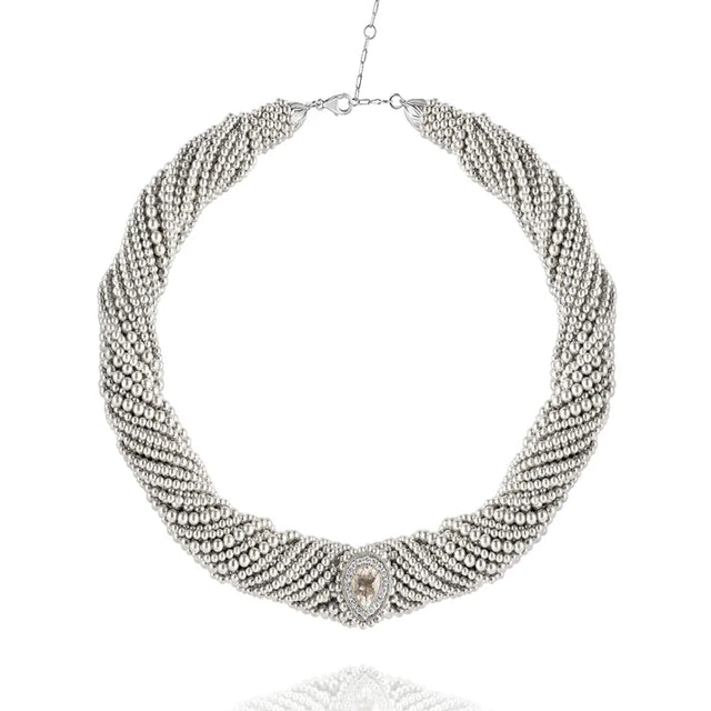 Collier Van Den Abeele Tornado Petite Perle - Cristal