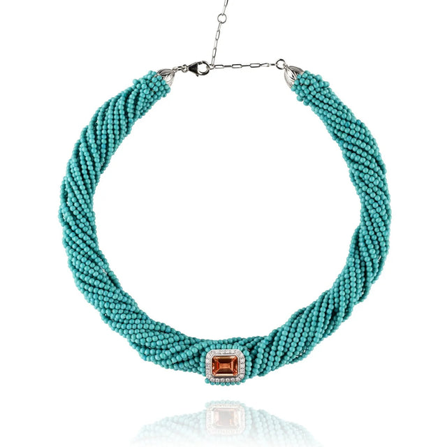 Collier Van Den Abeele Tornado Turquoise Citrine