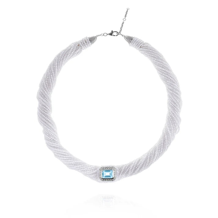 Collier Van Den Abeele Tornado Blanc - Topaze