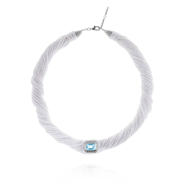 Collier Van Den Abeele Tornado Blanc - Topaze