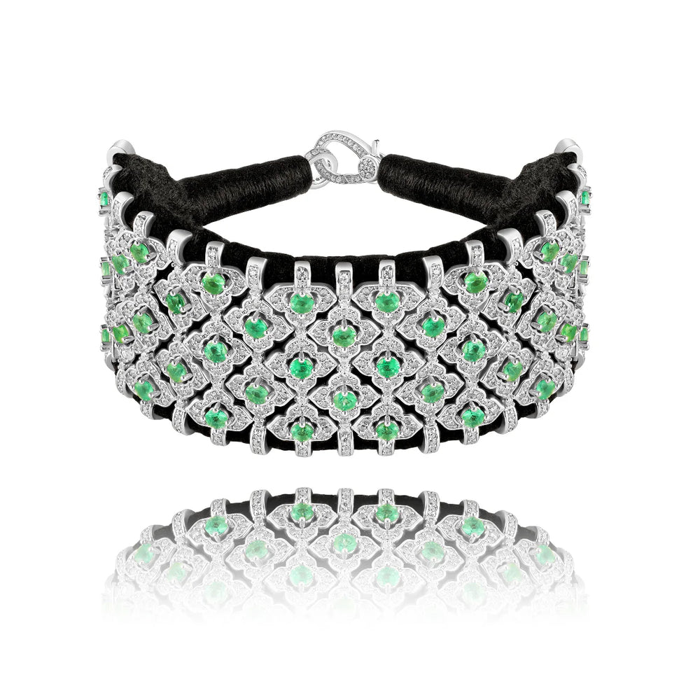 Bracelet Van Den Abeele Bahia Noir - Emeraude