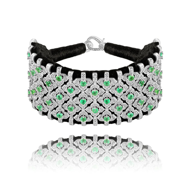 Bracelet Van Den Abeele Bahia Noir - Emeraude