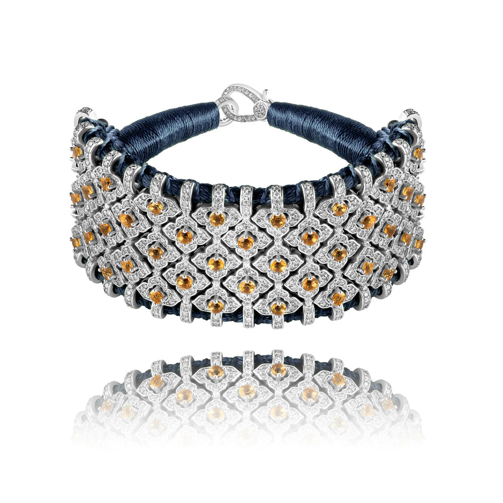 Bracelet Van Den Abeele Bahia Navy - Citrine