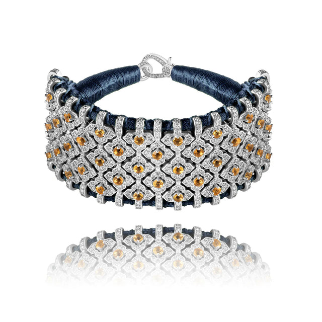Bracelet Van Den Abeele Bahia Navy - Citrine