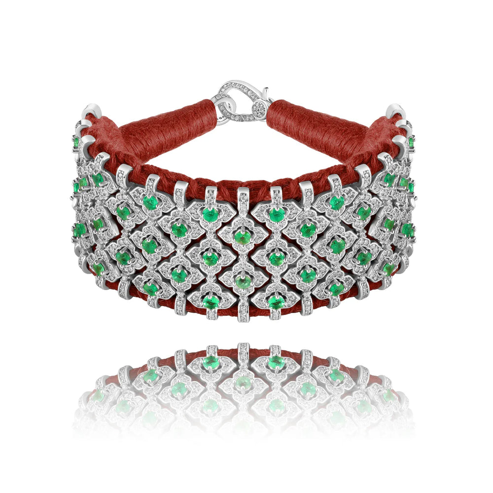 Bracelet Van Den Abeele Bahia Noisette - Emeraude