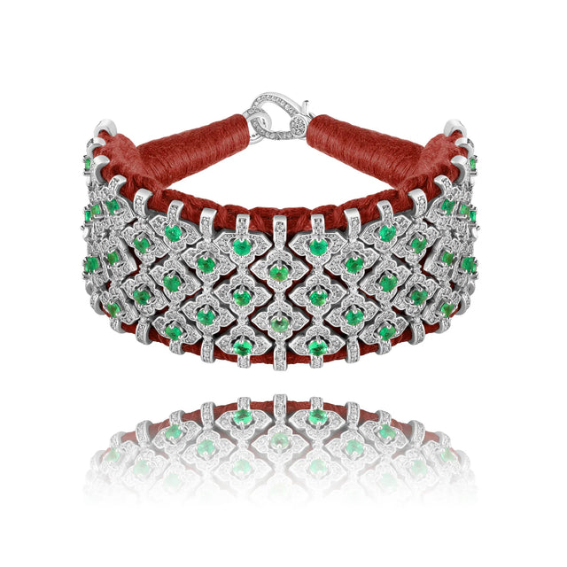Bracelet Van Den Abeele Bahia Noisette - Emeraude