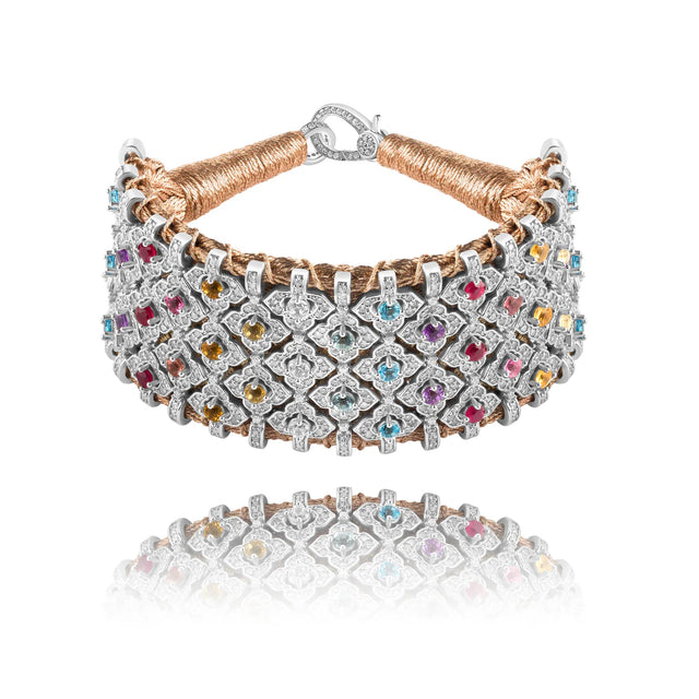 Bracelet Van Den Abeele Bahia Rose gold- Rainbow