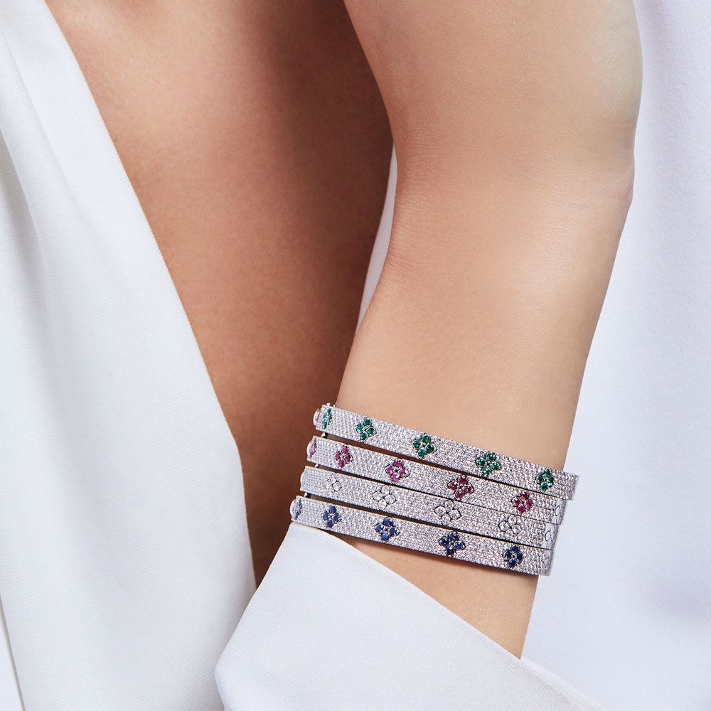 BRACELET LOVE IN VERONA AVEC DIAMANTS ET ÉMERAUDES - ADE888BA2044_W