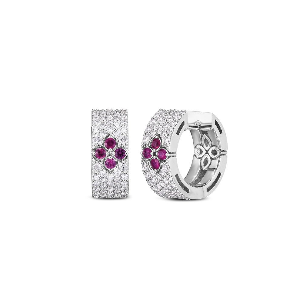 BOUCLES D'OREILLES LOVE IN VERONA AVEC DIAMANTS ET RUBIS - ARD888EA2044_W