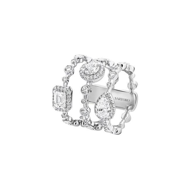 Bague Sartoro Trilogie Radiance Signature Three Row TRIL-R1WG-0.40
