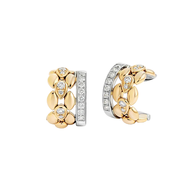 Boucles d'oreilles Sartoro Dualité Two Tone Hoop DUAL-E4YWG