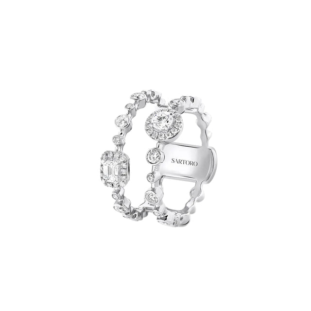 Bague Sartoro Trilogie Radiance Signature Two Row TRIL-R2WG