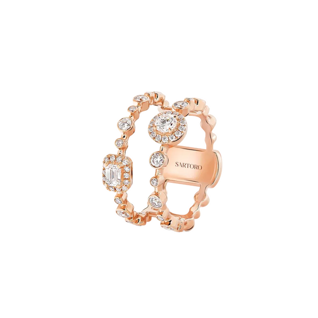 Bague Sartoro Trilogie Radiance Signature Two Row TRIL-R2RG