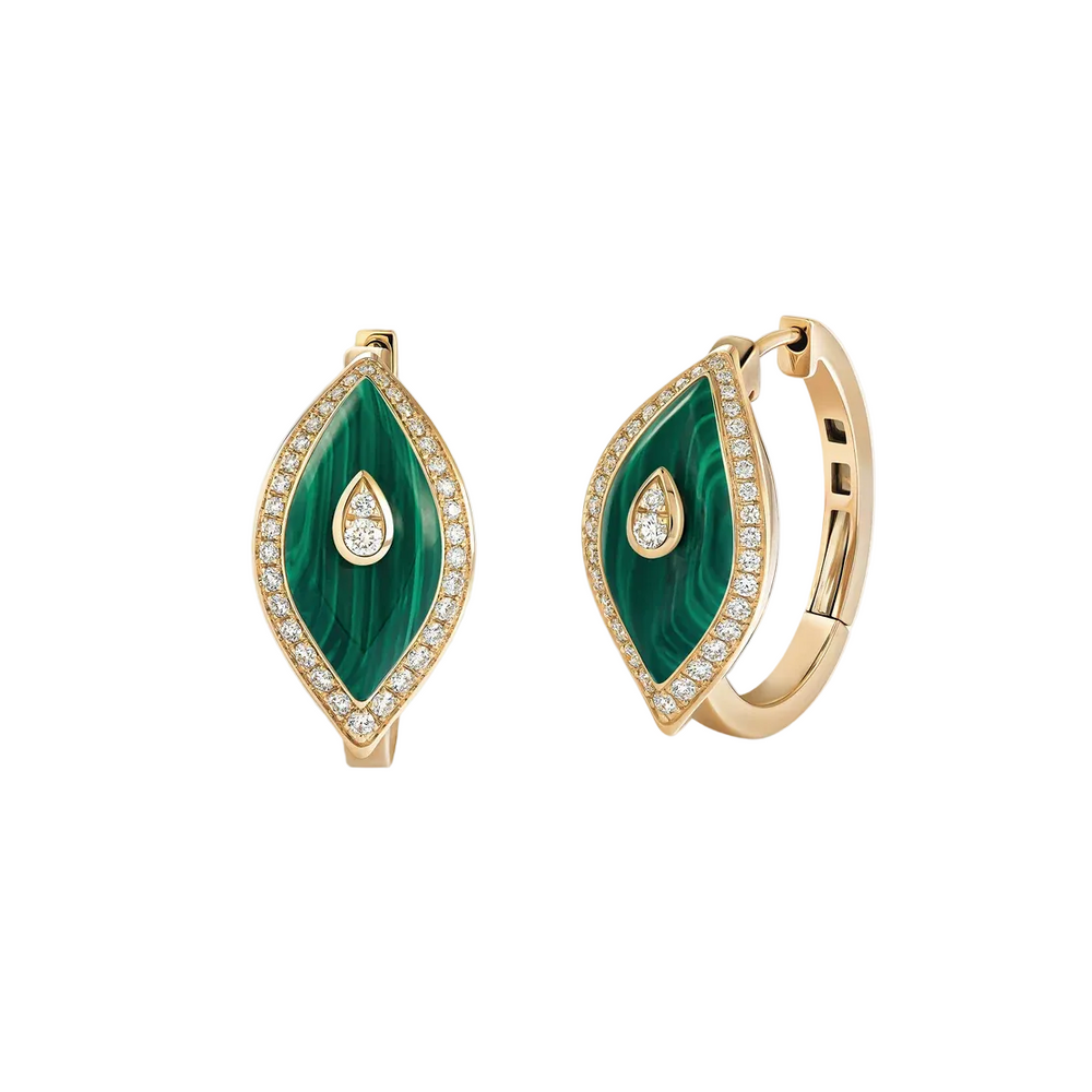 Boucles d'oreilles Sartoro Ondes Forever Malachites ONDES-E10YGMLC