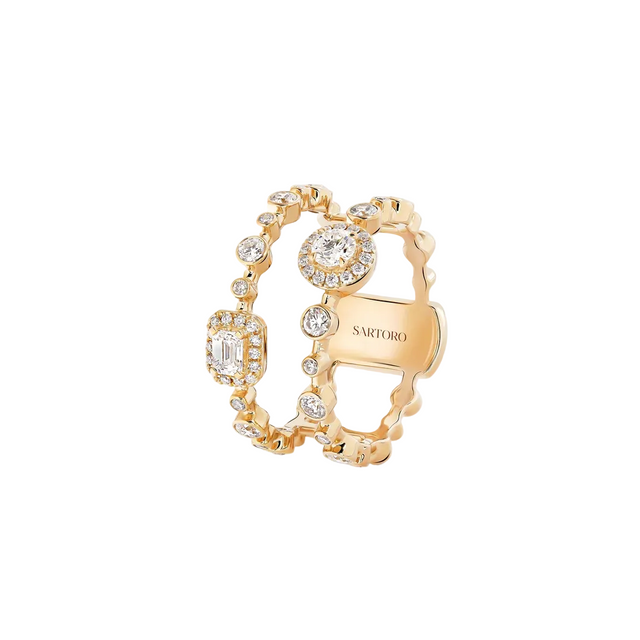 Bague Sartoro Trilogie Radiance Signature Two Row TRIL-R2YG