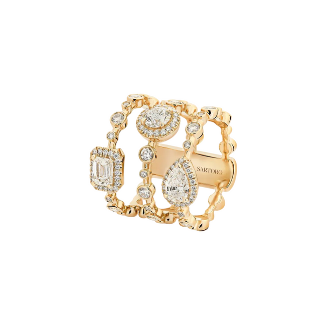 Bague Sartoro Trilogie Radiance Signature Three Row TRIL-R1YG-0.40