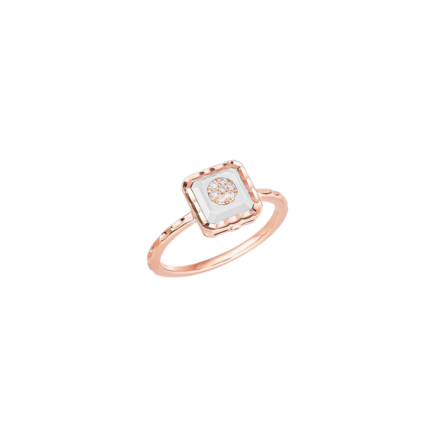 Bague Korloff Je Play or rose et nacre carré - JJPR01PG/MOP