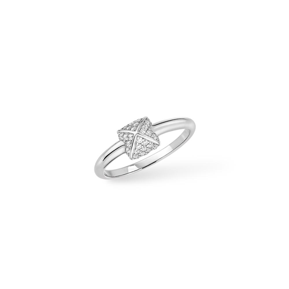 Bague Korloff Korlove or blanc et diamants petit modèle 1 cœur - JKVR01WG/D