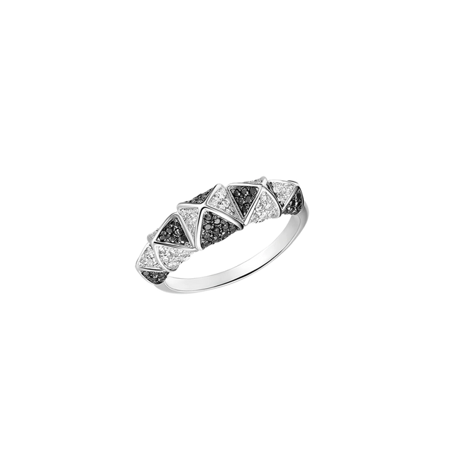 Bague Korloff Korlove or blanc et diamants petit modèle 5 cœurs - JKVR02WG/D-BD