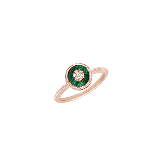 Bague Korloff Je Play or rose et malachite rond - JJPR02PG/MA