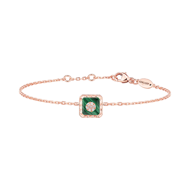 Bracelet Korloff Je Play chaîne carré malachite - JJPB01PG/MA