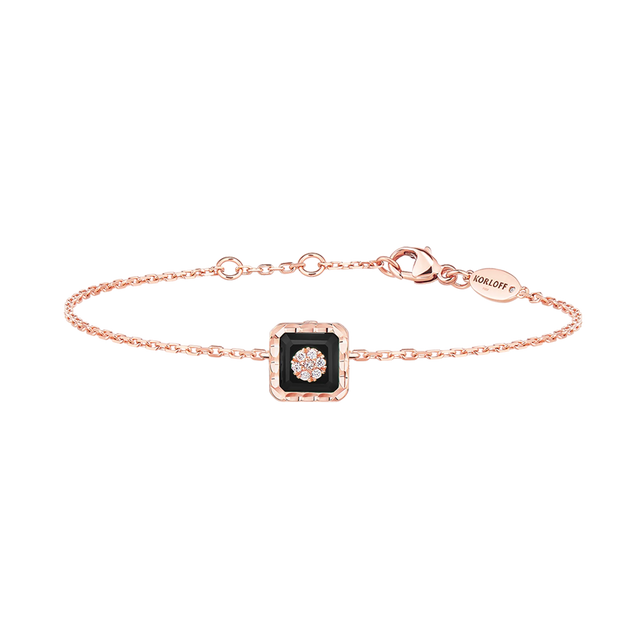 Bracelet Korloff Je Play chaîne carré onyx - JJPB01PG/O