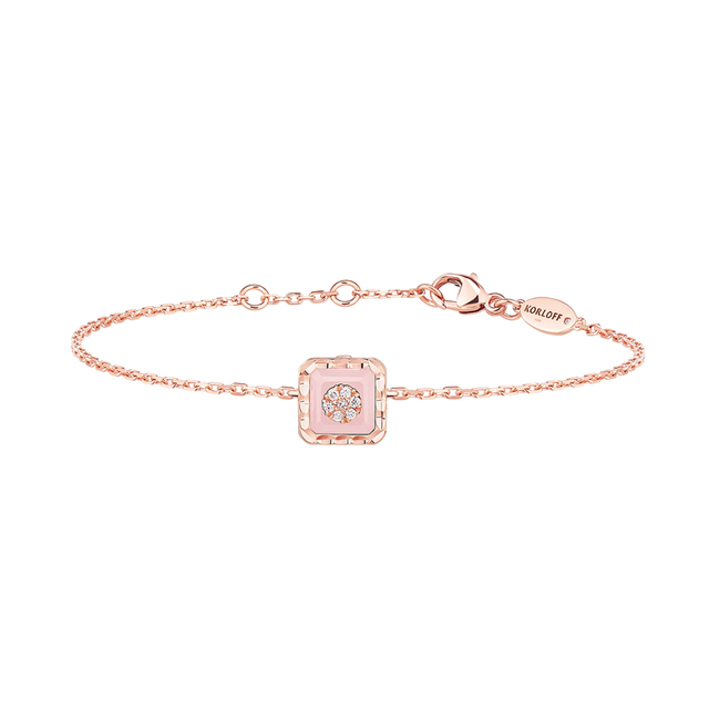 Bracelet Korloff Je Play chaîne carré opal rose - JJPB01PG/PO