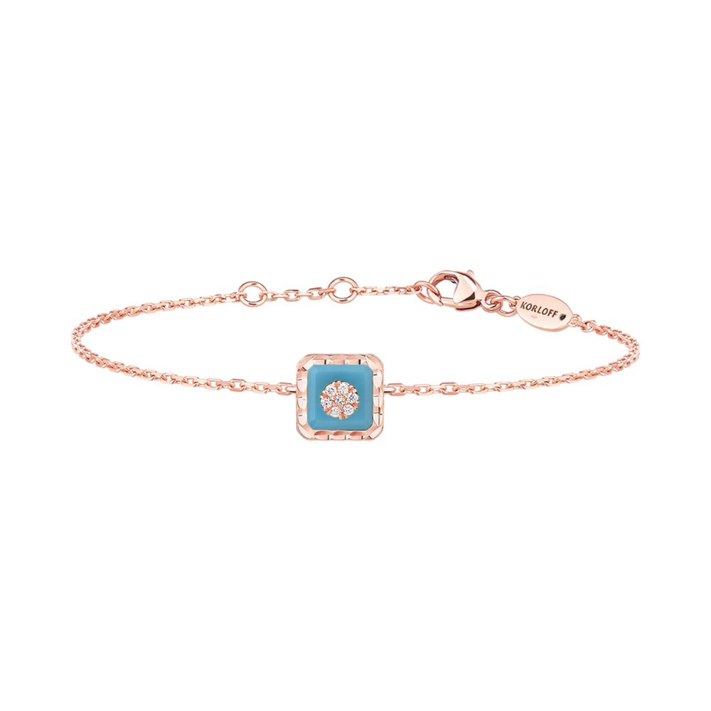 Bracelet Korloff Je Play chaîne carré turquoise - JJPB01PG/TU