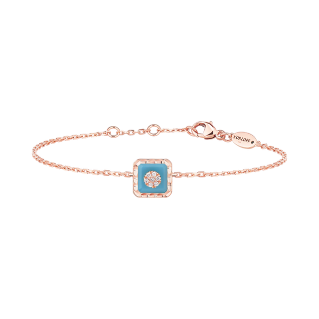 Bracelet Korloff Je Play chaîne carré turquoise - JJPB01PG/TU