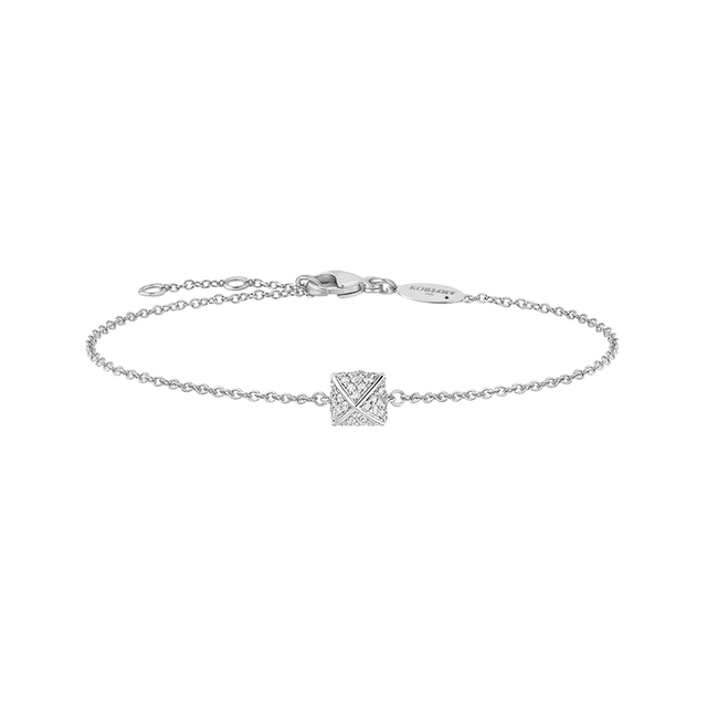 Bracelet Korloff Korlove Or blanc et diamants petit modèle 1 cœur - JKVB01WG/D