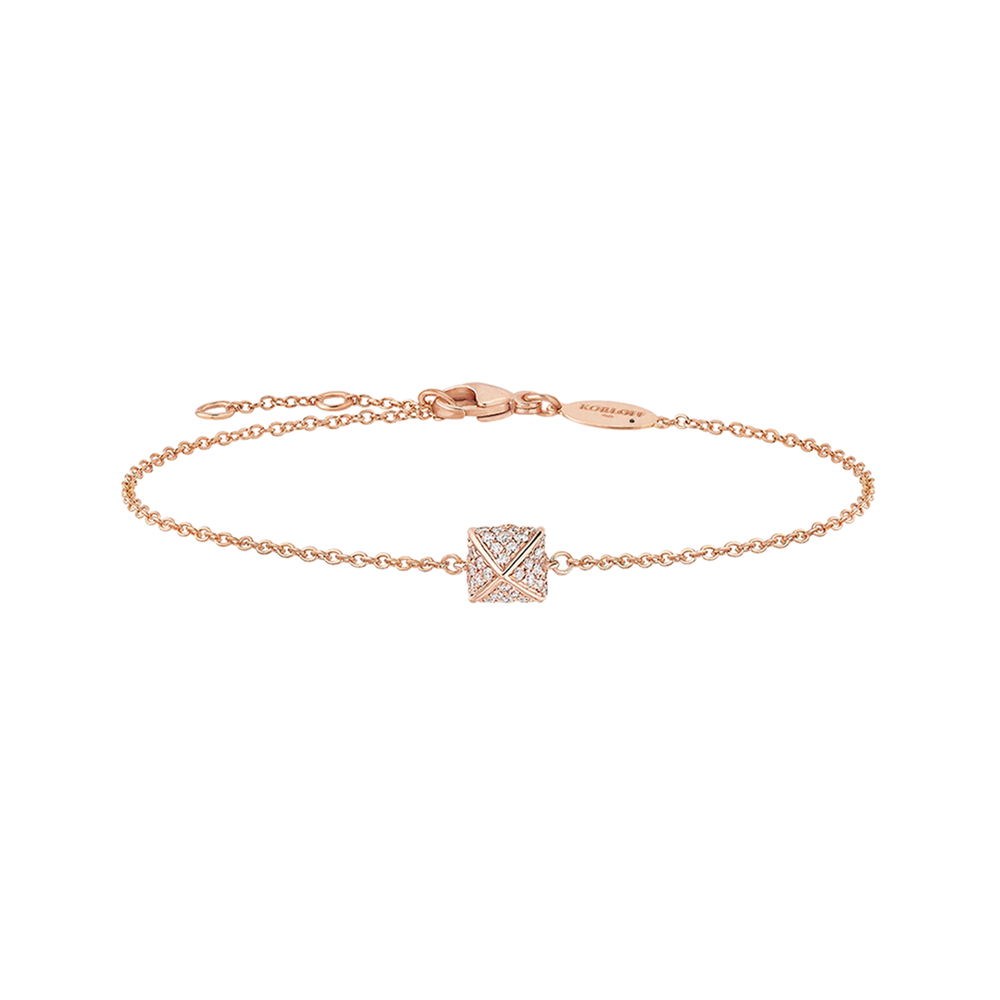Bracelet Korloff Korlove Or rose et diamants petit modèle 1 cœur - JKVB01PG/D
