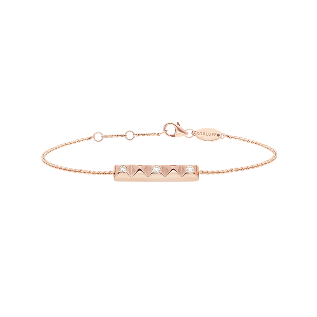 Bracelet Korloff Korlove Or rose et diamants petit modèle 5 cœurs - JKVB03WG/D