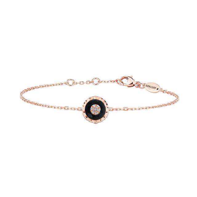 Bracelet Korloff Je Play chaîne rond onyx - JJPB02PG/O