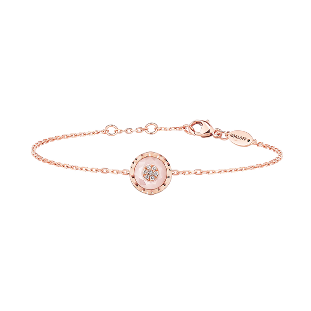 Bracelet Korloff Je Play chaîne rond opal rose - JJPB02PG/PO