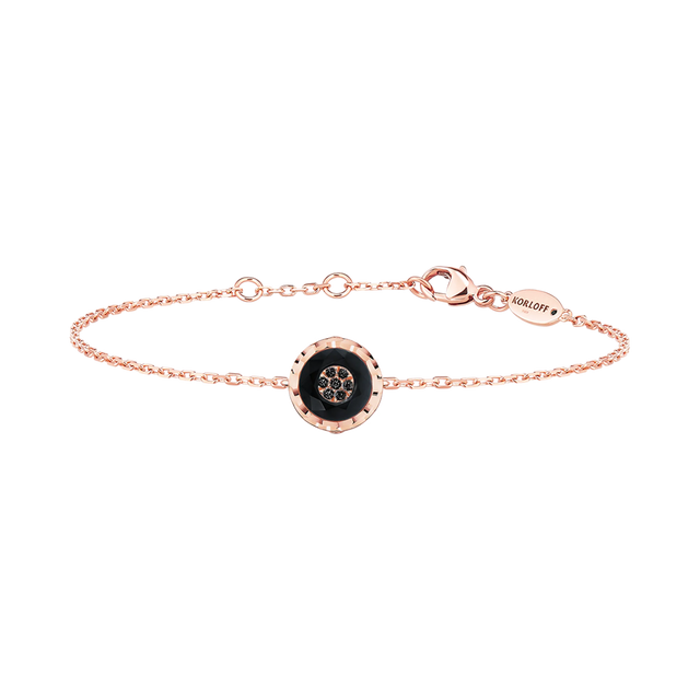 Bracelet Korloff Je Play chaîne rond onyx - JJPB02PG/O/BD