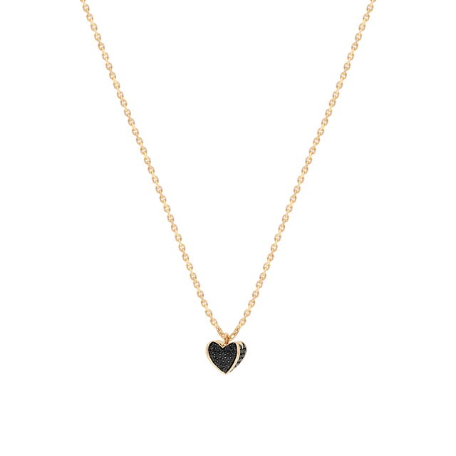 Collier Korloff Korlove or jaune et diamants moyen modèle 1 cœur - JKVP02YG/BD