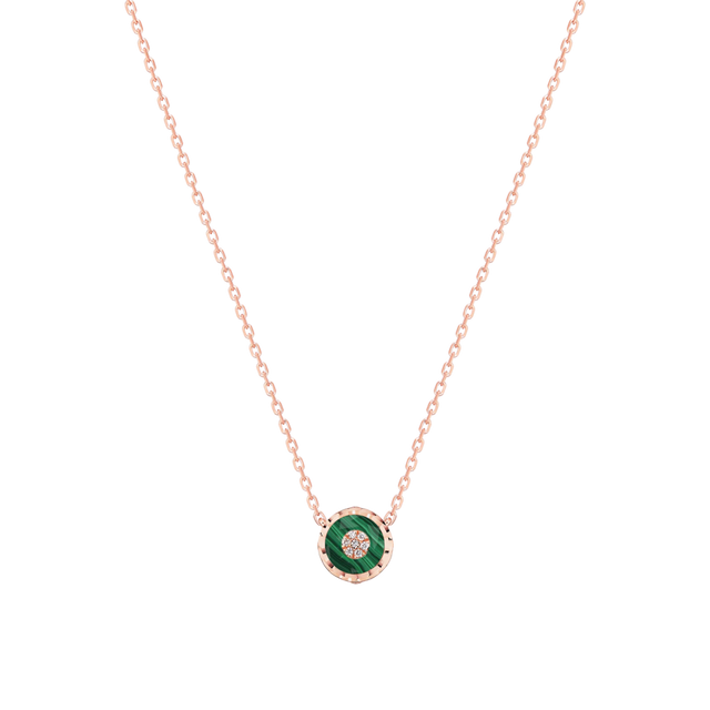 Collier Korloff Je Play or rose et malachite rond - JJPP02PG/MA