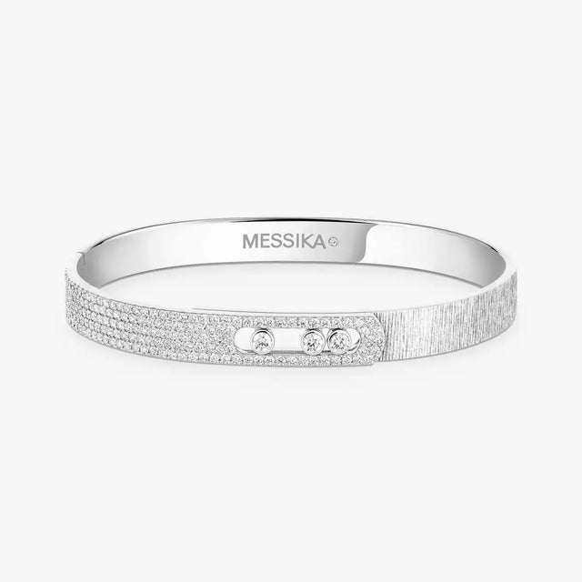 Bracelet Messika Move Noa semi-pavé ciselé 14501-WG