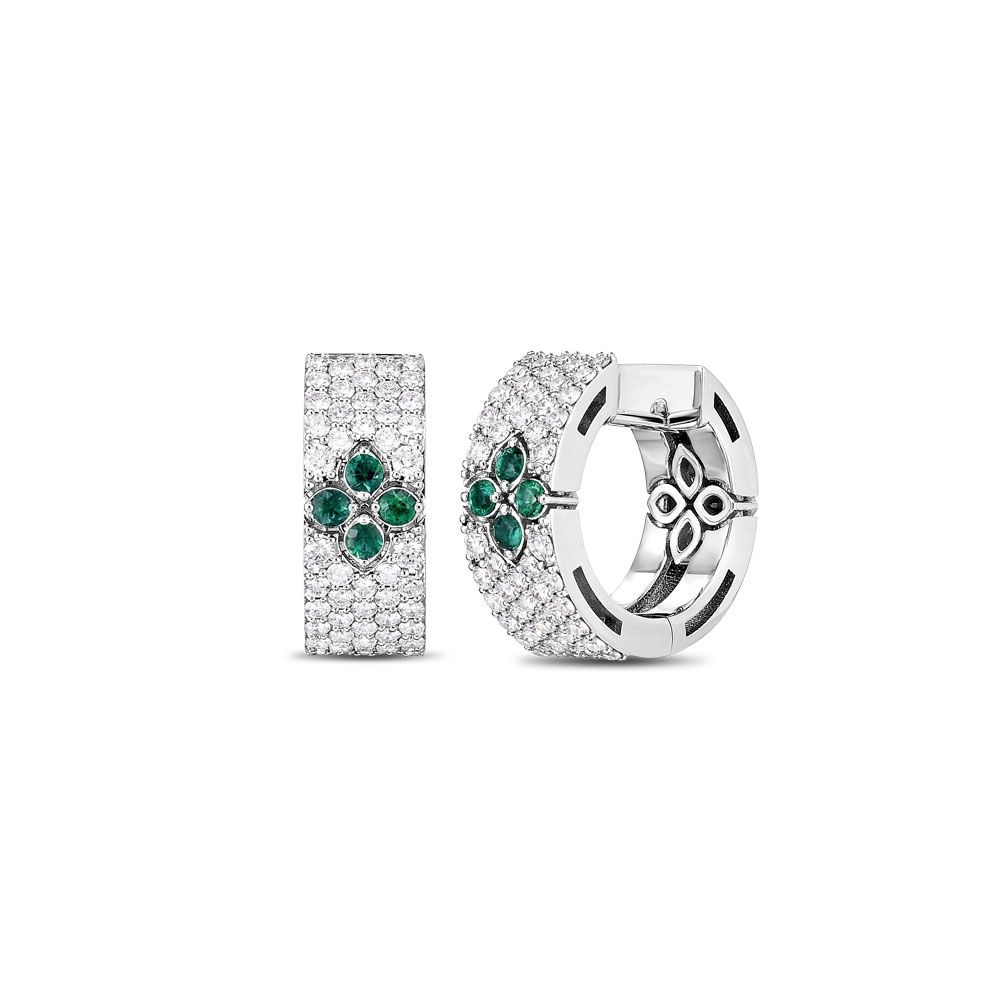 BOUCLES D'OREILLES LOVE IN VERONA AVEC DIAMANTS ET ÉMERAUDES - ADE888EA2044_W